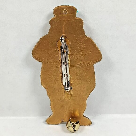 Lot of 4 Christmas Brooches Santa Claus Snowman Poinsettia Christmas Tree Used - Picture 12 of 13